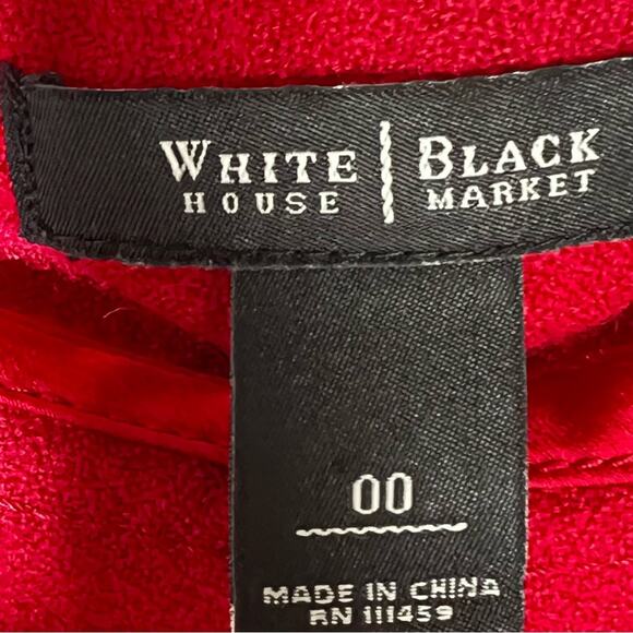 White House Black Market red wool blend straight pencil skirt size 00 B102 - Picture 2 of 4